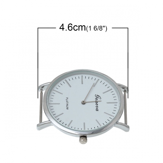 Immagine di Lega di Zinco Orologio (Batteria Inclusa)(Adatto 20mm del Cinturino dell’Orologio) Tondo Tono Argento 46mm x 43mm, 1 Pz