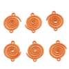 Image de Connecteurs en Alliage de Zinc Rond Orange Spirale 21mm x 17mm, 20 Pcs