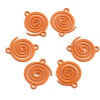 Immagine di Lega di Zinco Connettore Accessori Tondo Arancione Turbine Disegno 21mm x 17mm, 20 Pz