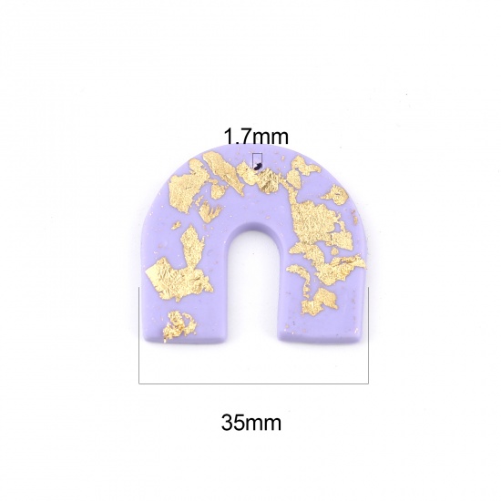 Immagine di Argilla Ciondoli A Forma di U Colore Viola 35mm x 30mm, 3 Pz