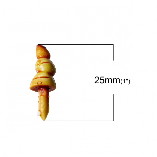 Picture of Plastic Toy Doll Making Craft Nose Christmas Santa Claus Brown 25mm(1") x 8mm( 3/8"), 50 PCs