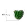 Изображение Керамика И Стекло Кабошоны и Наклейки Сердце, Зеленый с узором Трещина 17мм x 17мм, 5 ШТ