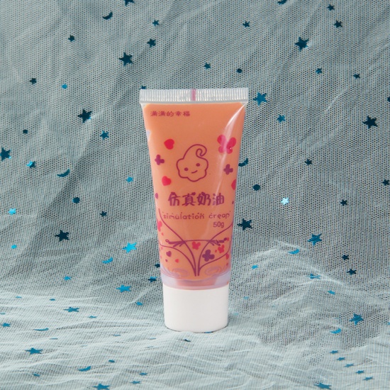 Picture of ( 50ml ) Resin DIY Fake Whipped Cream Clay Orange-red 11.5cm x 4.5cm, 1 Piece