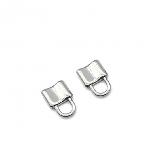 Immagine di Acciaio Inossidabile Charms Serratura Tono Argento 16mm x 10mm, 3 Pz