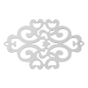 Изображение Филигранные цветок железа 304 Нержавеющая Сталь Коннекторы фурнитуры Ромб Серебряный Тон Сердце С узором Полый 49мм x 33мм, 1 ШТ