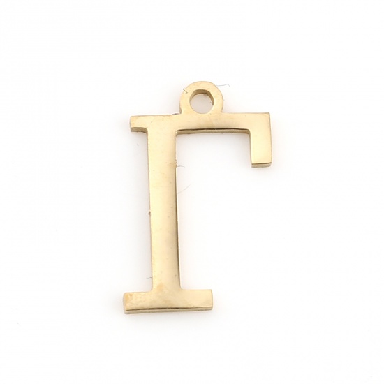 Picture of 304 Stainless Steel Charms Gold Plated Greek Alphabet 14mm x 9mm, 1 Piece