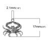 Bild von Ozean Schmuck Zinklegierung Charm Anhänger Krabbe Tier Antiksilber 23mm x 22mm, 20 Stücke
