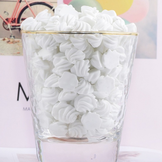Image de Cabochons d'Embellissement en Résine Bonbon Blanc Crème de Simulation 14mm x 14mm, 20 Pcs