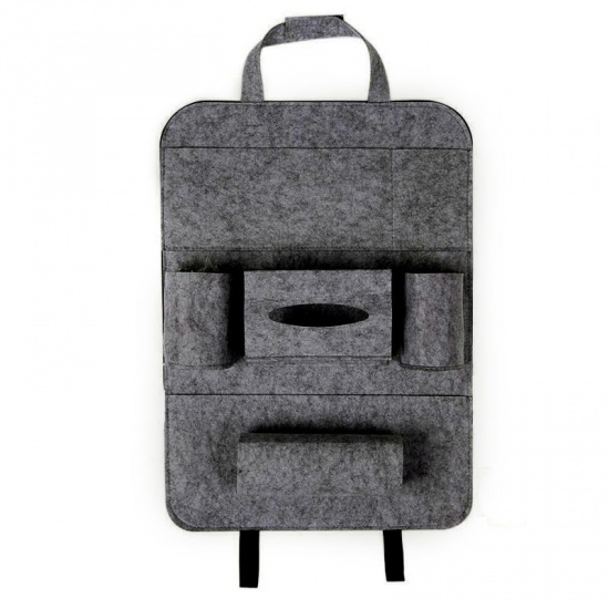 Immagine di Dark Gray - Car Seat Backrest Chair Felt Storage Hanging Bag Multifunctional Car Accessories 40x55cm, 1 Piece