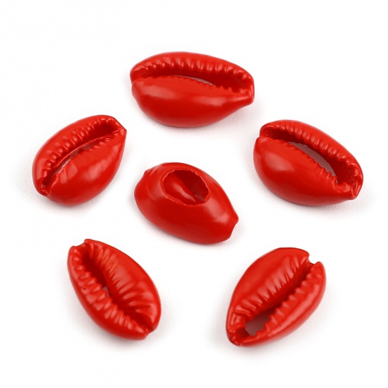 Picture of Natural Shell Charms Shell Red 18mm x 12mm - 13mm x 9mm, 20 PCs