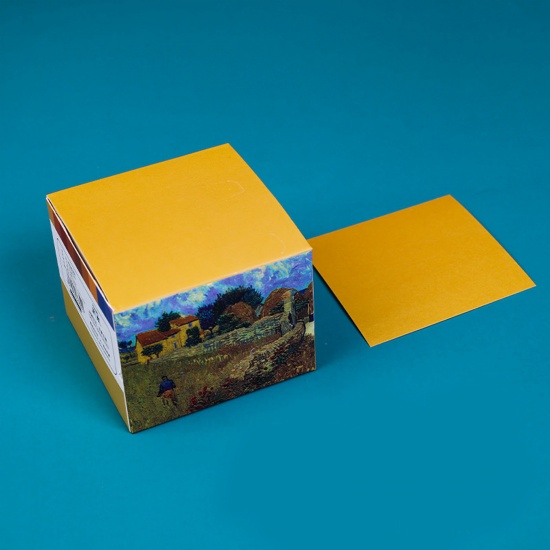 Picture of Yellow - Non-sticky Message Note Paper Solid Color Stationery 7x7x5.5cm, 1 Box