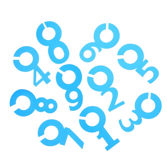 Изображение Силиконовые Подвески для Бокалов цифры 0-9 синий 4.5 см х2.5см - 4.4 см х2.5см, 1 упаковки (10шт/упаковки)