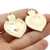 Picture of Zinc Based Alloy Pendants Badge Gold Plated Heart 33mm x 27mm, 10 PCs