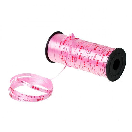 Immagine di ABS Nastri & Fiocchi Rosa Scuro Cuore Disegno 5mm, 1 Rotolo (Circa 100 Yard/Rotolo)