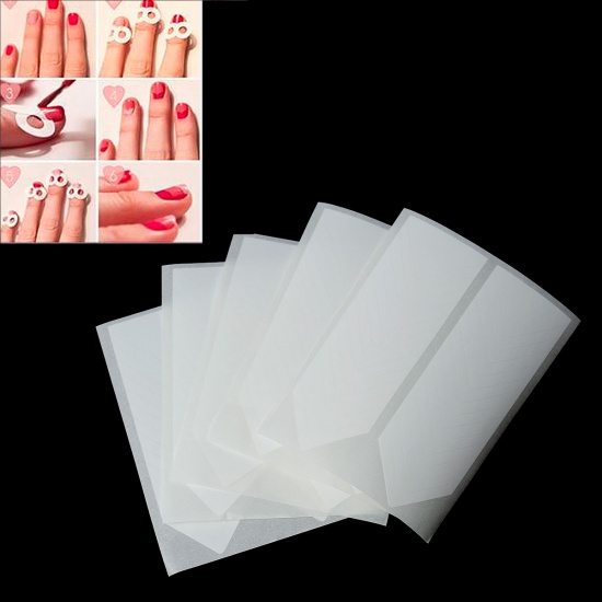 Picture of Paper Nail Art French Sticker Arrow White 78mm(3 1/8") x 63mm(2 4/8"), 5 Sheets