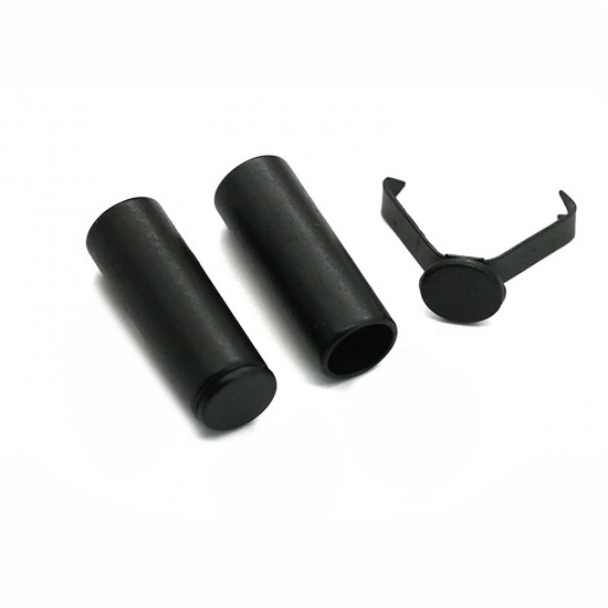 Immagine di Lega di Zinco Fibbia della corda per abbigliamento Cilindrico Nero Con Chiusura 20mm , 10 Seri