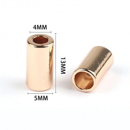 Picture of Zinc Based Alloy Clothing Rope Buckle Stopper Cylinder Gold Plated 13mm, 10 PCs