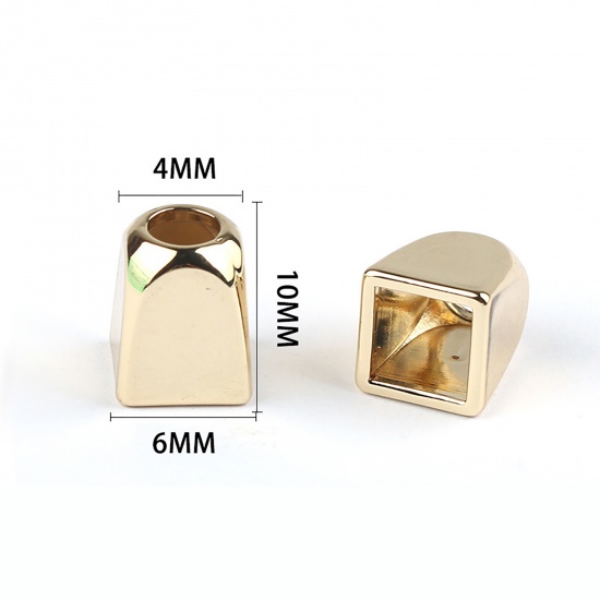 Picture of Zinc Based Alloy Clothing Rope Buckle Stopper Geometric Gold Plated 10mm, 10 PCs