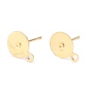 Bild von 20 Stück 304 Edelstahl Ohrstecker-Ohrstecker mit Schlaufenverbinder-Zubehör Rund Vergoldet Klebbar (für 8mm) 11mm x 8mm, Drahtstärke: 0.7mm(21 Gauge)