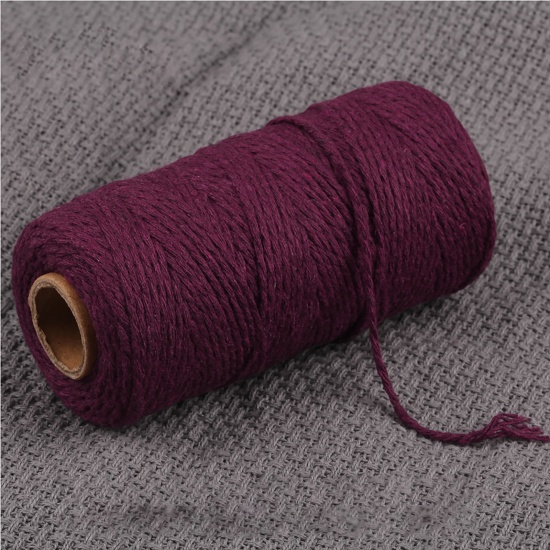 Picture of Cotton Thread Cord Wine Red 2mm, 1 Roll (Approx 100 M/Roll)