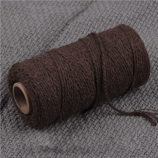 Picture of Cotton Thread Cord Coffee 2mm, 1 Roll (Approx 100 M/Roll)