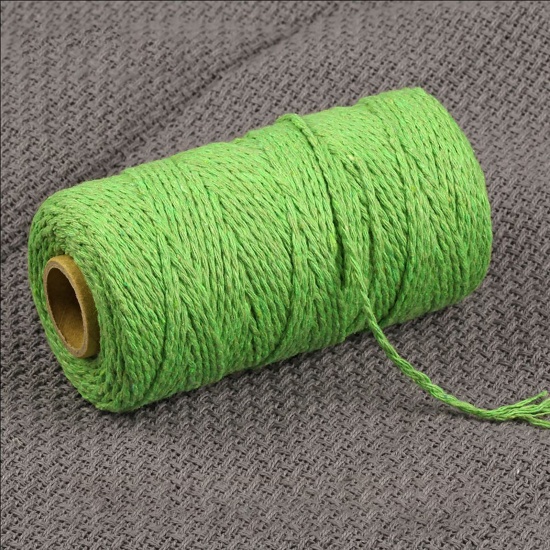Изображение Хлопок Нитки и Шнуры Зеленый 2мм, 1 Рулон (Примерно 100 M/Рулон)