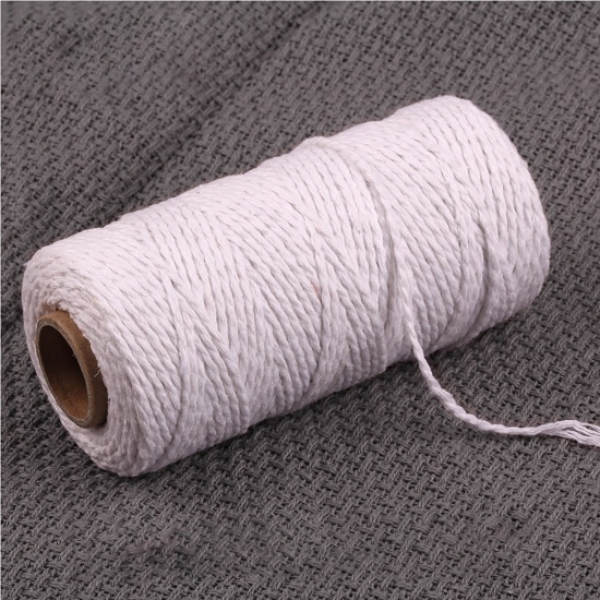 綿 ワイヤー 糸 白 2mm、 1 巻 （ 100 メートル/ロール） の画像