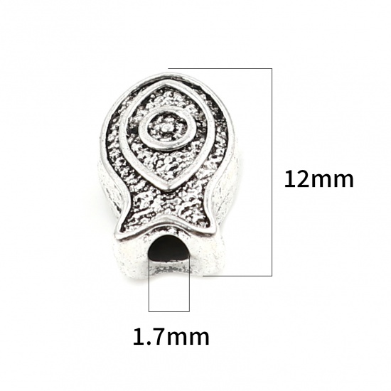 Picture of Zinc Based Alloy Ocean Jewelry Spacer Beads Fish Animal Antique Silver Color About 12mm x 8mm, Hole: Approx 1.7mm, 20 PCs