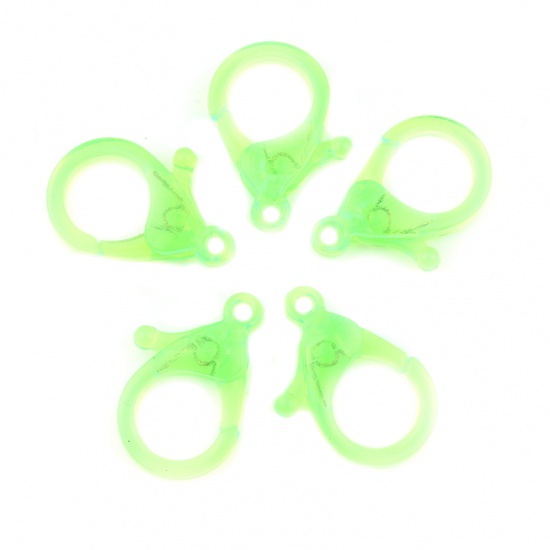 Immagine di Plastica Fibbia Aragosta Verde Fluorescente 25mm x 17mm, 30 Pz