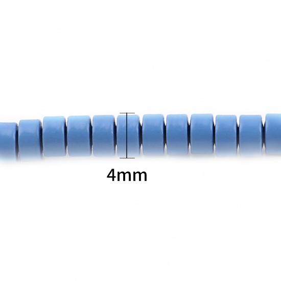 Immagine di (Grado B) Ematite ( Naturale ) Perline Tondo Lago Blu Pittura Come 4mm Dia., Foro:circa 1mm, 41cm - 40.5cm L unghezza, 1 Filo (Corca 170 Pz/ Sfilza)