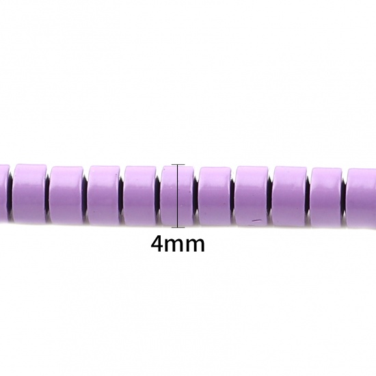 Immagine di (Grado B) Ematite ( Naturale ) Perline Tondo Colore Viola Pittura Come 4mm Dia., Foro:circa 1mm, 41cm - 40.5cm L unghezza, 1 Filo (Corca 170 Pz/ Sfilza)