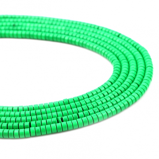 Immagine di (Grado B) Ematite ( Naturale ) Perline Tondo Verde Pittura Come 4mm Dia., Foro:circa 1mm, 41cm - 40.5cm L unghezza, 1 Filo (Corca 170 Pz/ Sfilza)