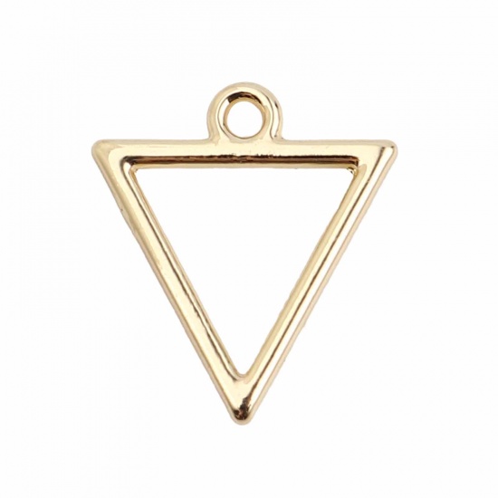 Picture of Zinc Based Alloy Charms Triangle Gold Plated 18mm x 16mm, 5 PCs