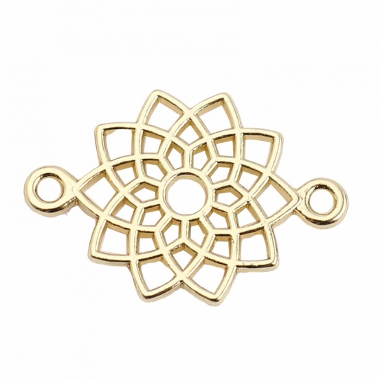 Picture of Zinc Based Alloy Connectors Flower Gold Plated 20mm x 14mm, 10 PCs