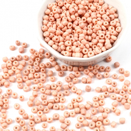 Picture of Glass Seed Beads Round Peach Pink About 2mm Dia., Hole: Approx 0.7mm, 1 Packet ( 44000 PCs/Packet)