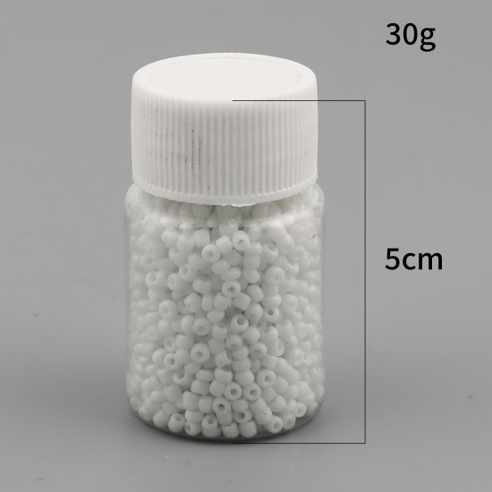 Picture of Glass Seed Seed Beads Round White About 2mm Dia., Hole: Approx 0.7mm, 1 Bottle