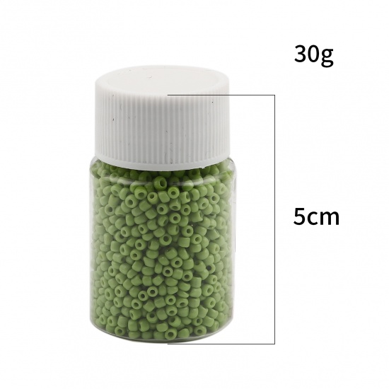Picture of Glass Seed Seed Beads Round Grass Green About 2mm Dia., Hole: Approx 0.7mm, 1 Bottle