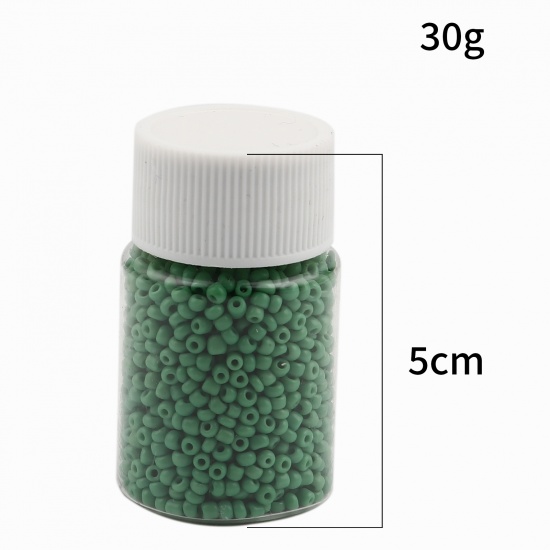 Picture of Glass Seed Seed Beads Round Dark Green About 2mm Dia., Hole: Approx 0.7mm, 1 Bottle