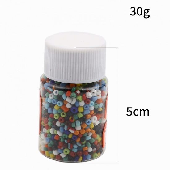 Picture of Glass Seed Seed Beads Round At Random Color About 2mm Dia., Hole: Approx 0.7mm, 1 Bottle