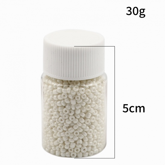 Picture of Glass Seed Seed Beads Round Creamy-White About 2mm Dia., Hole: Approx 0.7mm, 1 Bottle