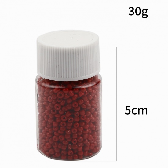 Picture of Glass Seed Seed Beads Round Wine Red About 2mm Dia., Hole: Approx 0.7mm, 1 Bottle