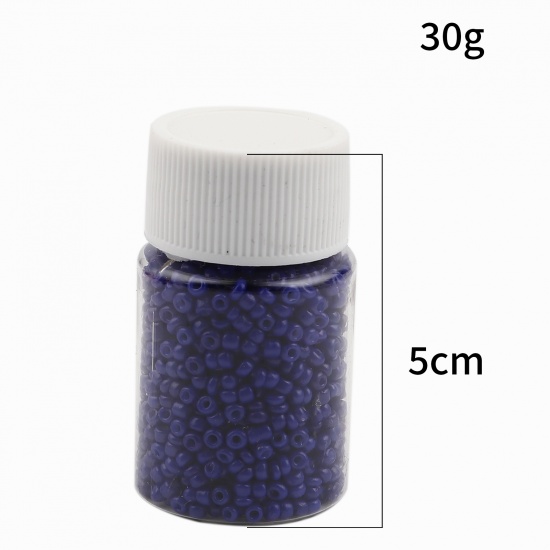 Picture of Glass Seed Seed Beads Round Royal Blue About 2mm Dia., Hole: Approx 0.7mm, 1 Bottle