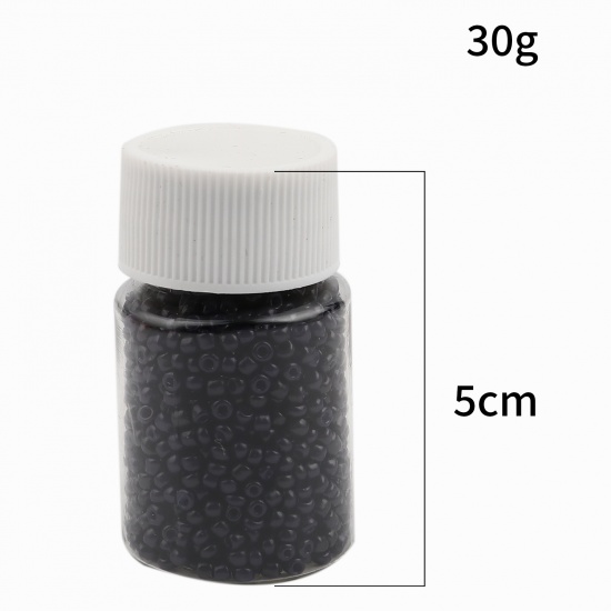 Picture of Glass Seed Seed Beads Round Ink Blue About 2mm Dia., Hole: Approx 0.7mm, 1 Bottle