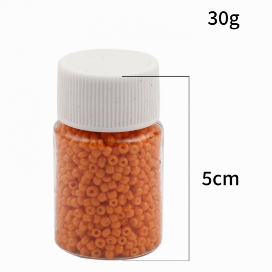 Picture of Glass Seed Seed Beads Round Orange About 2mm Dia., Hole: Approx 0.7mm, 1 Bottle