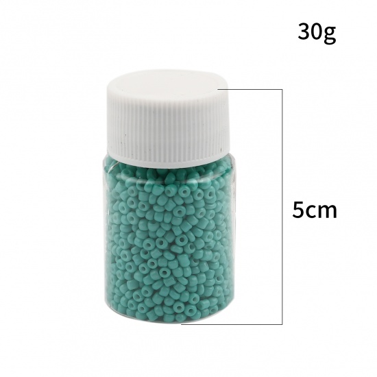Picture of Glass Seed Seed Beads Round Green Blue About 2mm Dia., Hole: Approx 0.7mm, 1 Bottle