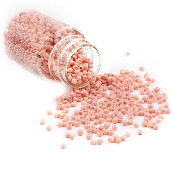 Picture of Glass Seed Seed Beads Round Light Pink About 2mm Dia., Hole: Approx 0.7mm, 1 Bottle