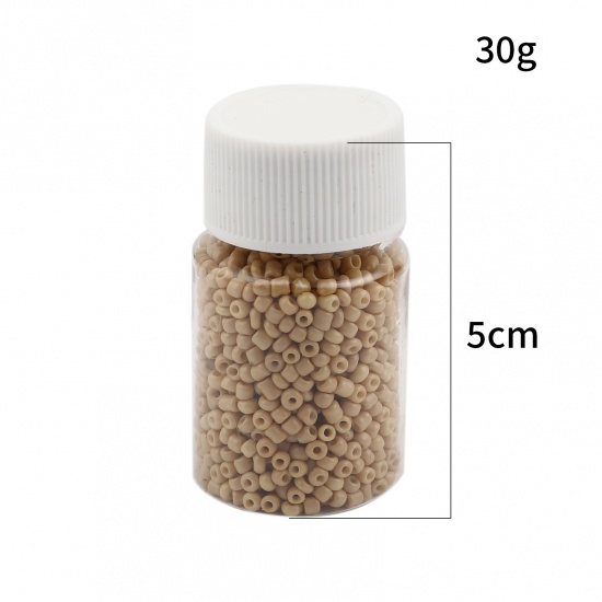Picture of Glass Seed Seed Beads Round Light Brown About 2mm Dia., Hole: Approx 0.7mm, 1 Bottle