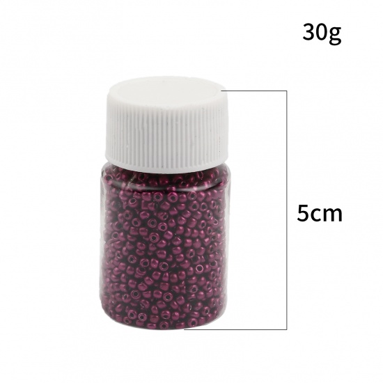 Picture of Glass Seed Seed Beads Round Purple About 2mm Dia., Hole: Approx 0.7mm, 1 Bottle