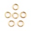 Immagine di 50 Pz 7mm Dia, 0.9mm(19 misura) 304 Acciaio Inossidabile Aperto Stile Anello di Salto Oro Placcato Tondo