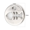 Picture of Zinc Based Alloy Charms Fish Bone Silver Tone Round 12mm Dia., 10 PCs